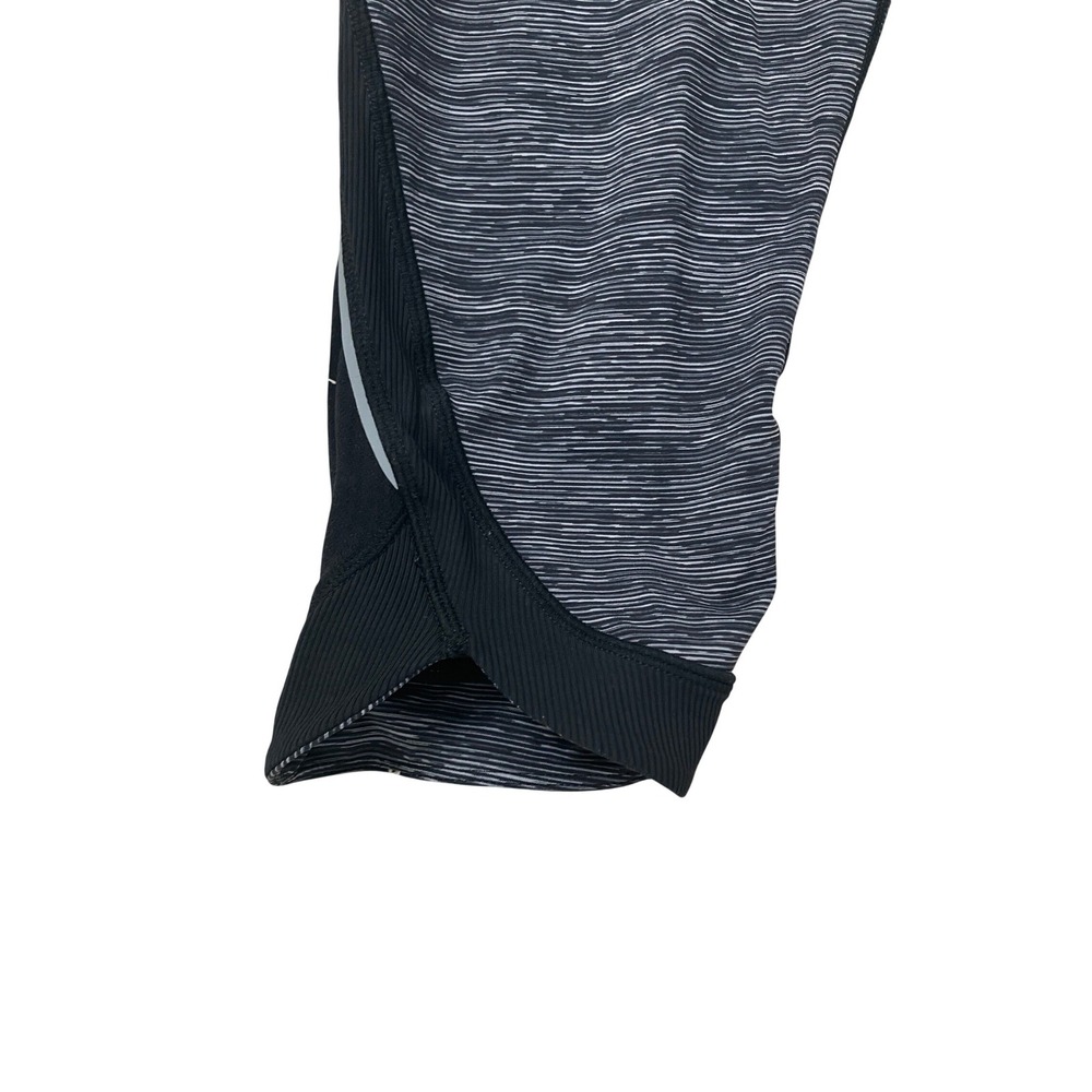 Lululemon Wunder Under Crop Leggings Black Grey Heathered Zip Pocket Size 10 - Picture 5 of 11
